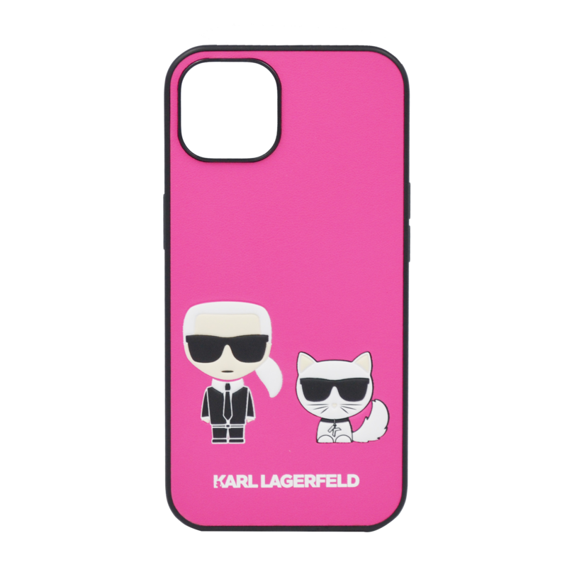 Karl Lagerfeld Pu Leather Case Karl Choupette Bodies Embossed For iPhone 13 Fuschia