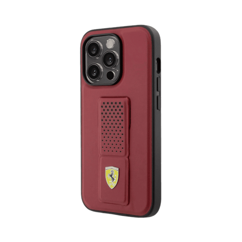 

N/a FERRARI GRIPSTAND CASE WITH PERFORATED PATTERN IPHONE 15 PRO MAX RED