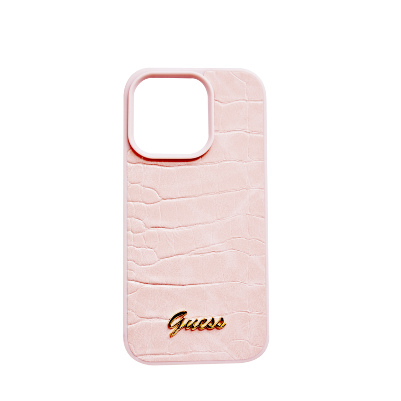 

N/a Guess PU Croco Hard Case With Script Logo For iPhone 16 Pro Max - Pink
