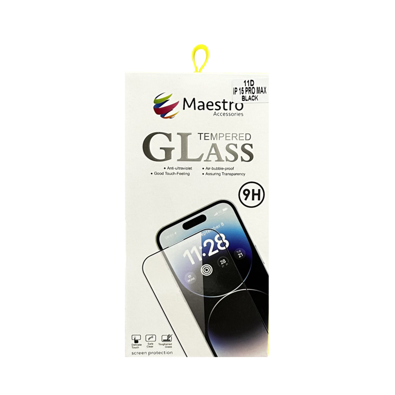 

MAESTRO TEMPERED GLASS PROTECTER IPHONE 15 PRO PRO MAX