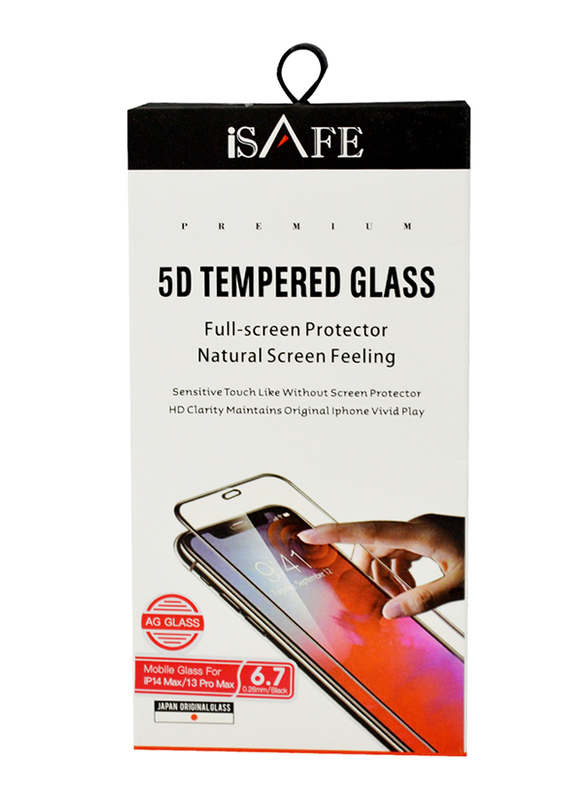 iSafe Apple iPhone 14 Plus Matte 5D Tempered Glass Screen Guard, Clear