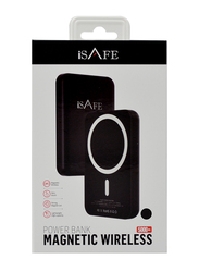 iSafe 5000mAh Magnetic Wireless Power Bank, Black