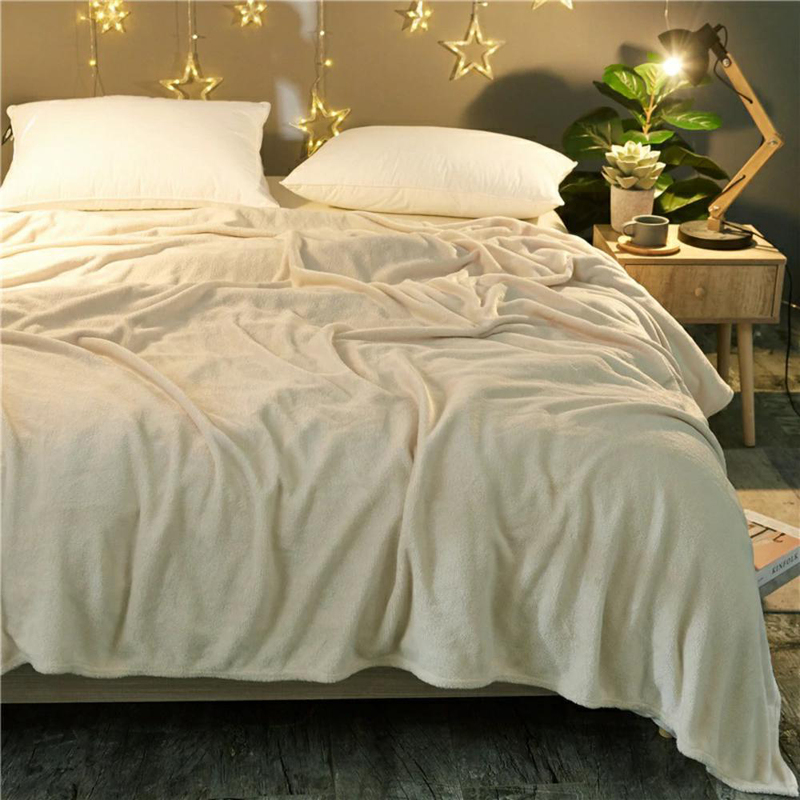 Fabienne Silky Flannel Bed Blanket, Single, Off White