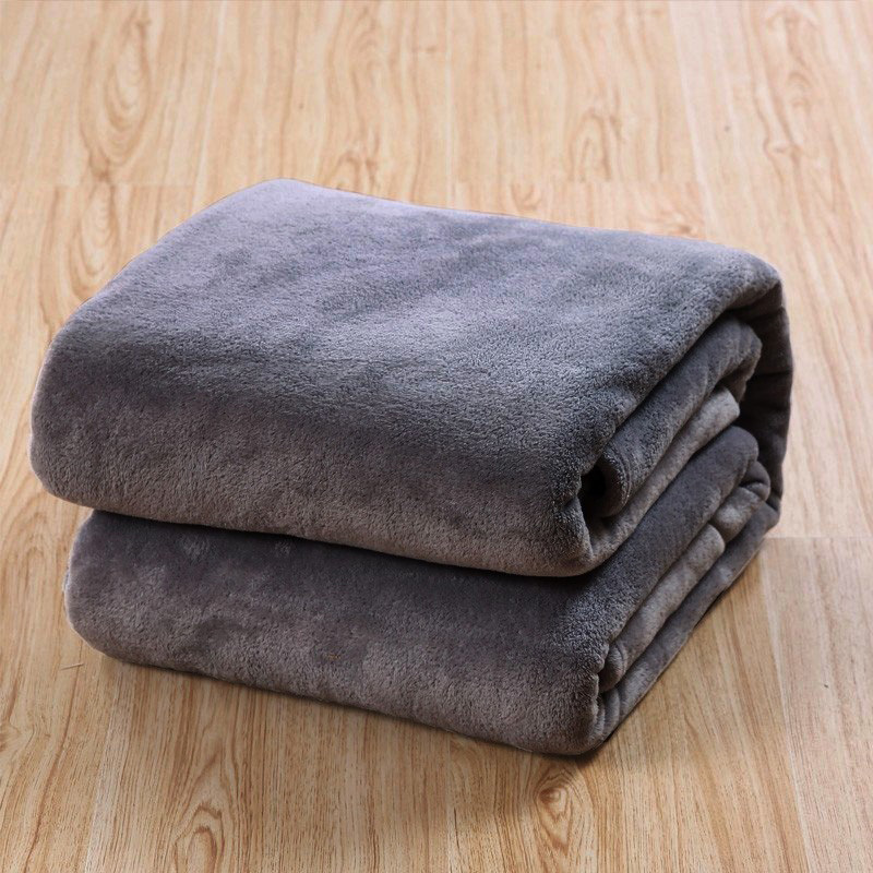 Fabienne Silky Flannel Microfiber Bed Blanket, Double, Charcoal Grey