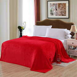 فابيني بطانية سرير حريرية من الفلانيل مصنوعة من الألياف الدقيقة، مزدوج، أحمر
