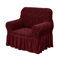 Fabienne Jacquard Fabric Stretchable One Seater Sofa Cover Maroon