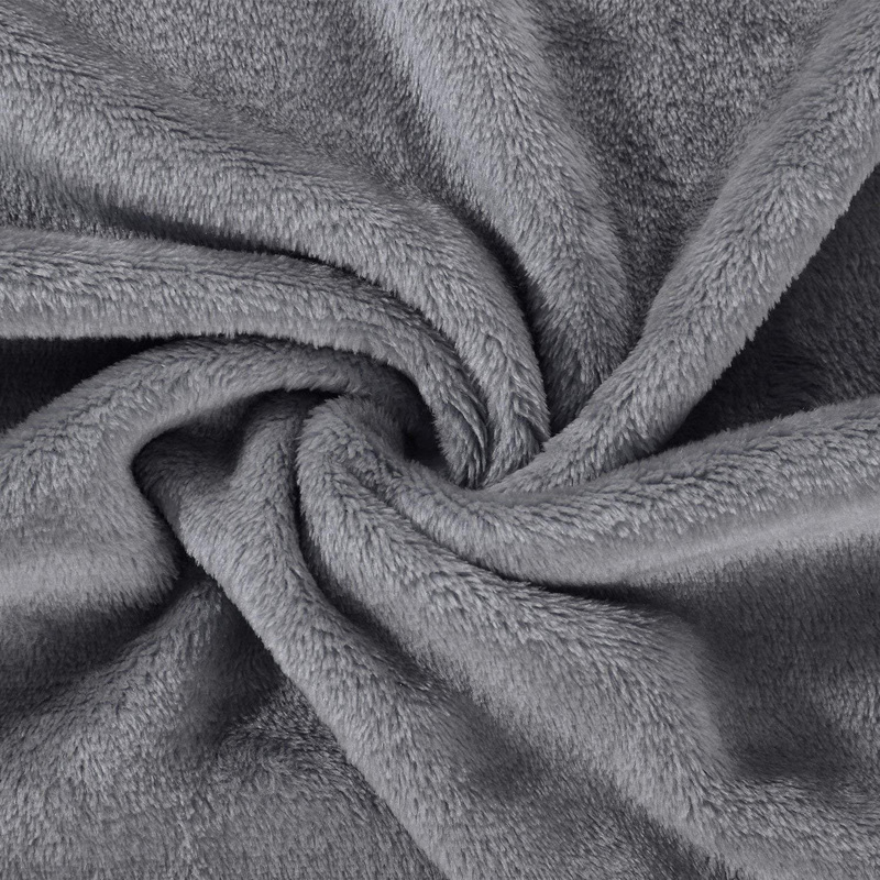 Fabienne Silky Flannel Microfiber Bed Blanket, Double, Charcoal Grey