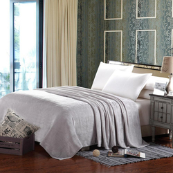 Fabienne Silky Flannel Microfiber Bed Blanket, Double, Silver Grey