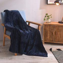 Fabienne Silky Soft Microfiber Bed Blanket, Single, Navy Blue