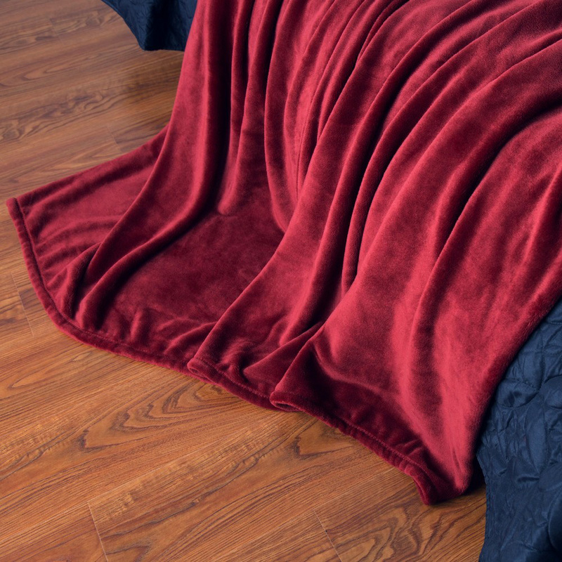 Fabienne Silky Flannel Microfiber Bed Blanket, Single, Maroon