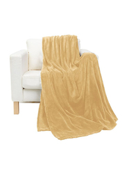 Fabienne Silky Flannel Microfiber Bed Blanket, Double, Beige