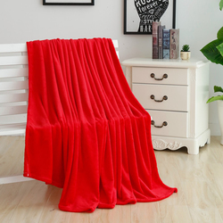فابيني بطانية سرير حريرية من الفلانيل مصنوعة من الألياف الدقيقة، مزدوج، أحمر