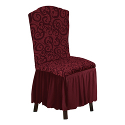 Fabienne Woven Jacquard Stretch Fit Dining Chair Slipcover Maroon