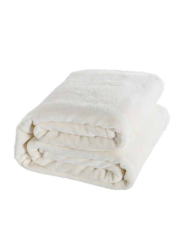 Fabienne Silky Flannel Bed Blanket, Single, Off White