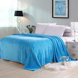 فابيني بطانية سرير حريرية من الفلانيل مصنوعة من الألياف الدقيقة، مزدوج، أزرق سماوي