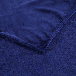 فابيني بطانية سرير حريرية من الفلانيل مصنوعة من الألياف الدقيقة، مزدوج، أزرق