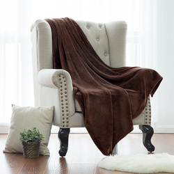 Fabienne Silky Flannel Microfiber Bed Blanket, Single, Brown