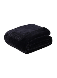 Fabienne Silky Flannel Microfiber Bed Blanket, Double, Purple Black