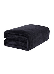 Fabienne Silky Flannel Microfiber Bed Blanket, Single, Black