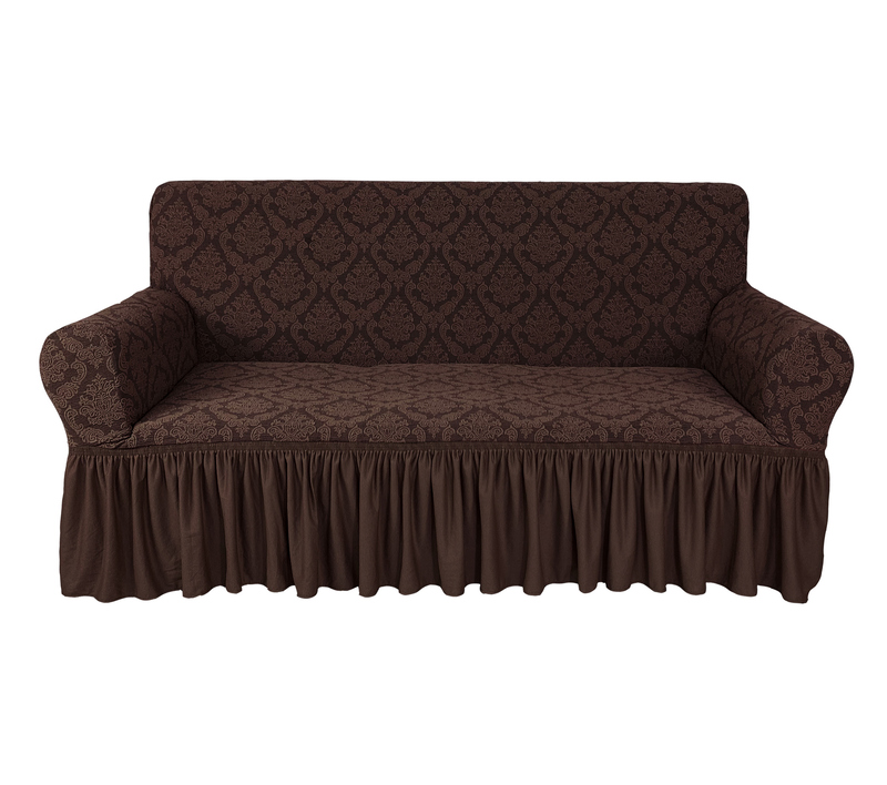 

Fabienne Jacquard Fabric Stretchable 3 Seater Sofa Cover Chocolate Brown