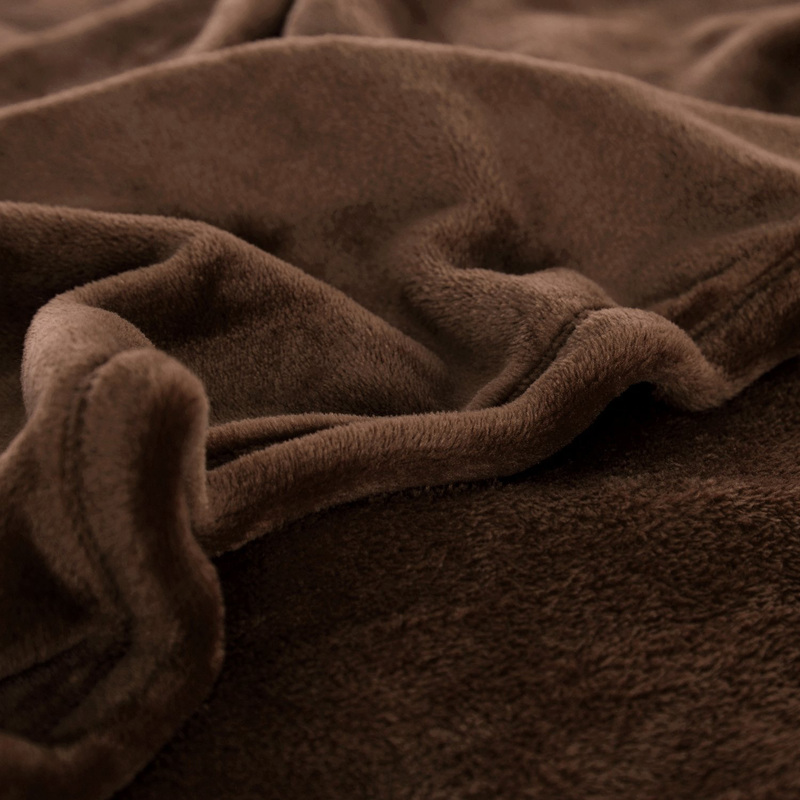 Fabienne Silky Flannel Microfiber Bed Blanket, Double, Brown