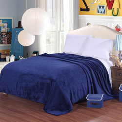 Fabienne Silky Flannel Microfiber Bed Blanket, Double, Blue