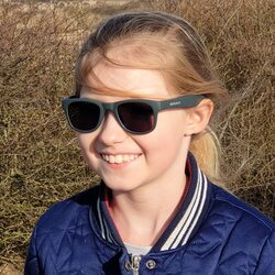 Koolsun Wave Full Rim Sunglasses for Kids, Smoke Lens, 1-5 Years, Matte Black