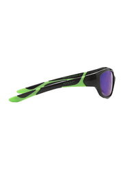 Koolsun Sport Full Rim Sunglasses for Kids, Lime Revo Lens, 3-8 Years, Black Lime