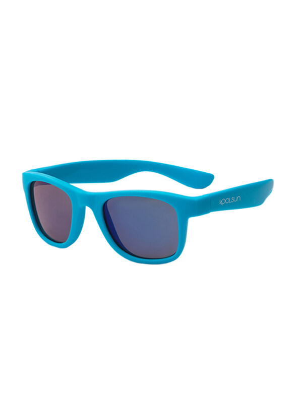 Koolsun Full Rim Wave Sunglasses for Boys, Mirrored Blue Lens, KS-WANB001, 1-5 years, Neon Blue