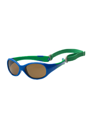 Koolsun Full Rim Flex Sunglasses Kids Unisex, Mirrored Silver Lens, KS-FLRS000, 0-3 years, Royal/Green