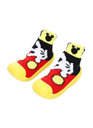 Cool Grip Mickey Mouse Baby Shoe Socks Unisex, Size 23, 36-48 Months, Yellow