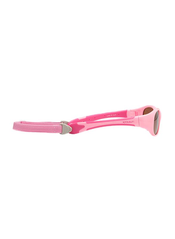 Koolsun Full Rim Flex Sunglasses for Girls, Mirrored Silver Lens, KS-FLPS000, 0-3 years, Hot/Pink