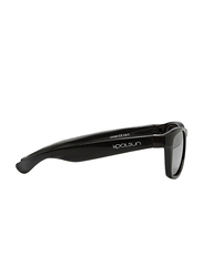 Koolsun Full Rim Wave Sunglasses Kids Unisex, Mirrored Silver Lens, KS-WABO001, 1-5 years, Black Onyx