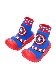 Cool Grip Captain America Baby Shoe Socks for Boys, Size 23, 36-48 Months, Blue