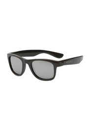 Koolsun Full Rim Wave Sunglasses Kids Unisex, Mirrored Silver Lens, KS-WABO001, 1-5 years, Black Onyx