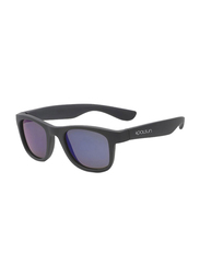Koolsun Full Rim Wave Sunglasses Kids Unisex, Mirrored Silver Lens, KS-WAGM003, 3-10 years, Gunmetal