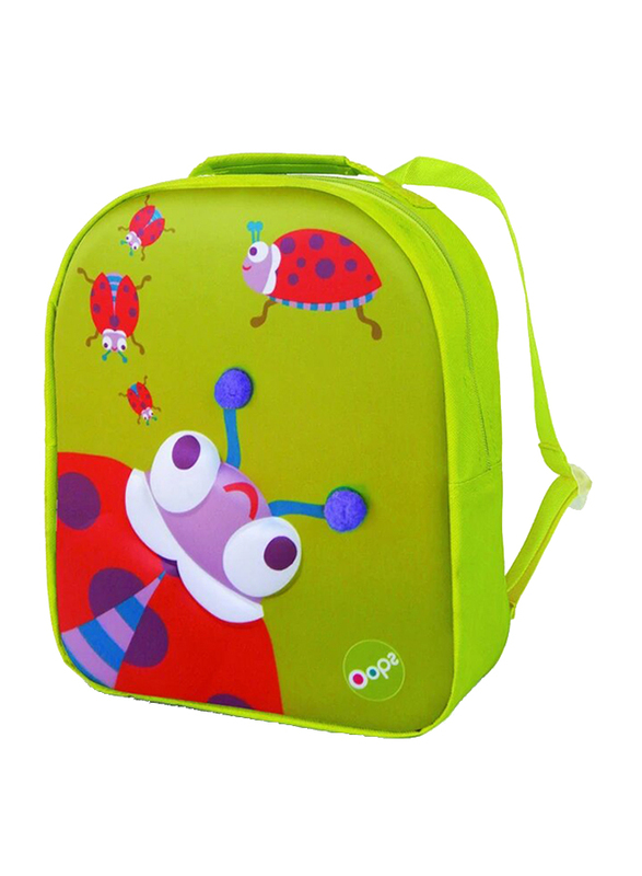Oops Easy Backpack Bag for Kids, Lucky (Ladybug), Green