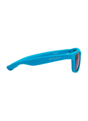Koolsun Full Rim Wave Sunglasses for Boys, Mirrored Blue Lens, KS-WANB003, 3-10 years, Neon Blue