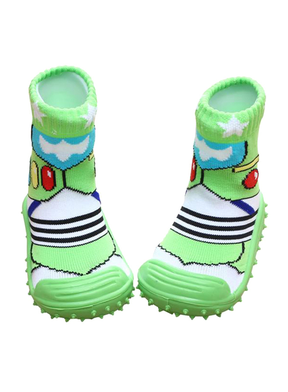 Cool Grip Dragonfly Baby Shoe Socks Unisex, Size 23, 36-48 Months, Green