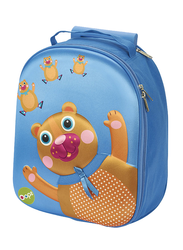 Oops Easy Trolley Bag for Kids, Chocolat Au Lait (Bear), Blue