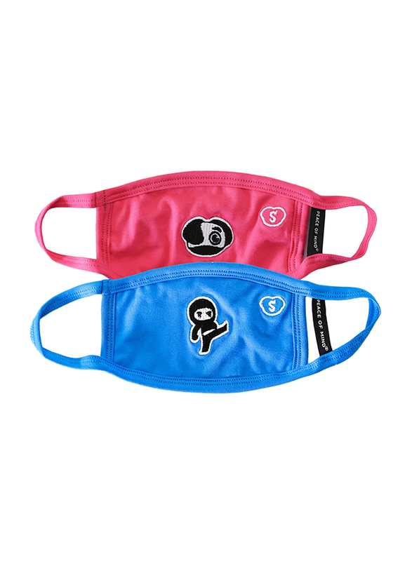 B-Safe Kids Duo Kit Super Shrunks Face Mask, Pink/Blue, 2 Pieces