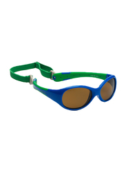 Koolsun Full Rim Flex Sunglasses Kids Unisex, Mirrored Silver Lens, KS-FLRS000, 0-3 years, Royal/Green
