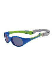 Koolsun Full Rim Flex Sunglasses for Boys, Mirrored Silver Lens, KS-FLBL000, 0-3 years, Blue/Lime