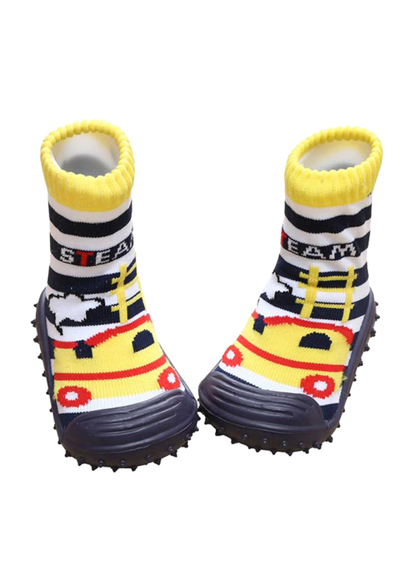 

Cool Grip Steam Engine Baby Shoe Socks Unisex, Size 22, 24-36 Months, Yellow