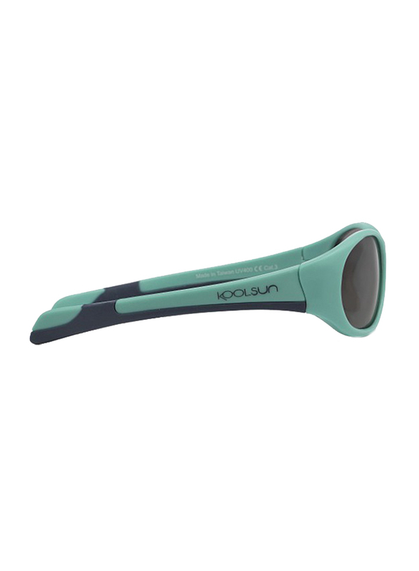 Koolsun Fit Full Rim Sunglasses for Kids, Smoke Lens, 3-6 Years, Aqua Sea Navy