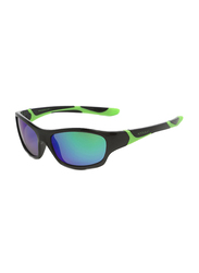 Koolsun Sport Full Rim Sunglasses for Kids, Lime Revo Lens, 6-12 Years, Black Lime