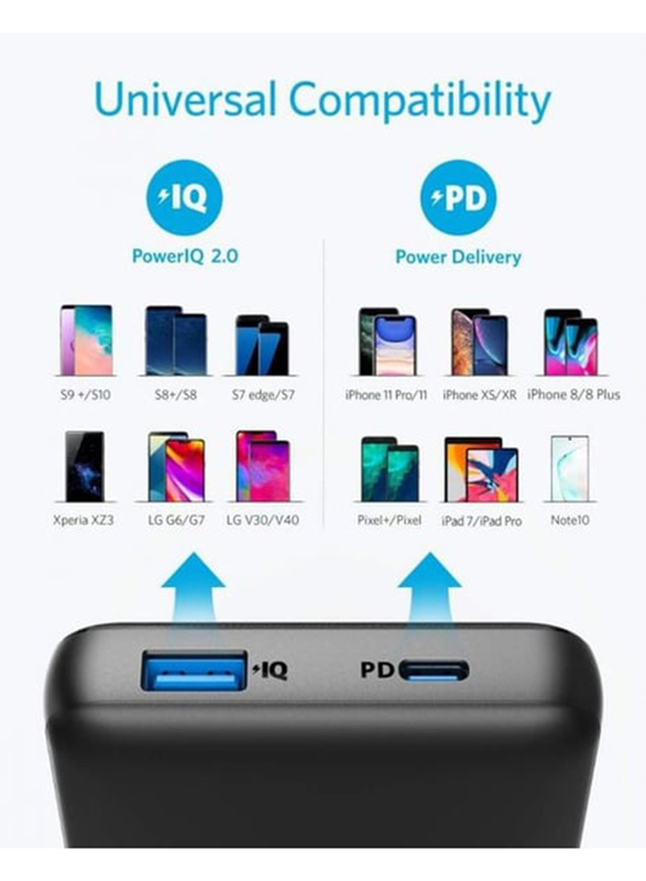 Anker 20000mAh PowerCore Essential Power Bank with USB-C Delivery, Black