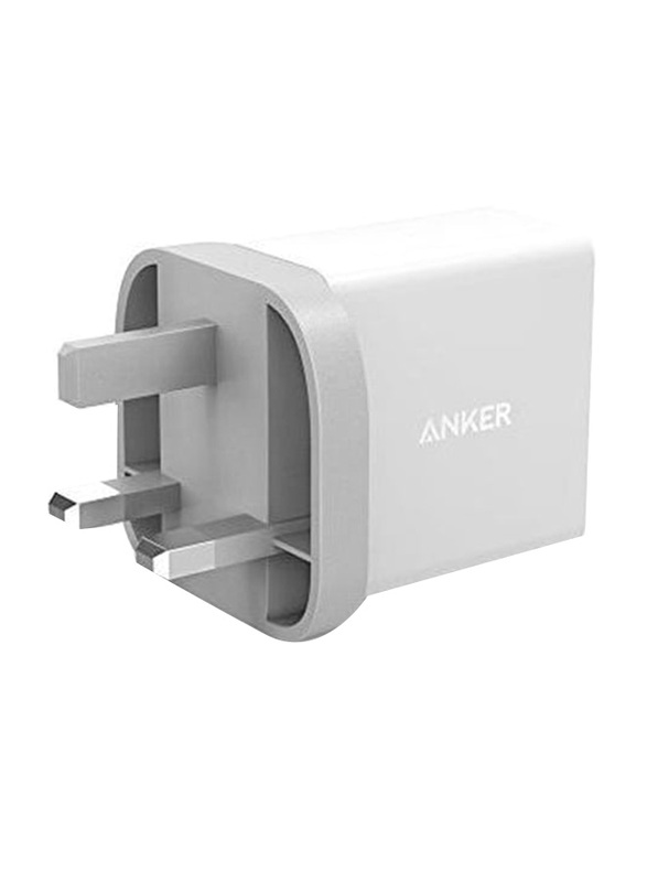 Anker Powerline Plus 2-Port USB Wall Charger, 24W, White