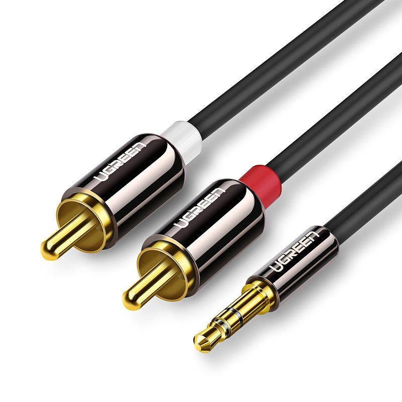 UGREEN 3.5mm Male to 2RCA Male Cable 1m Black