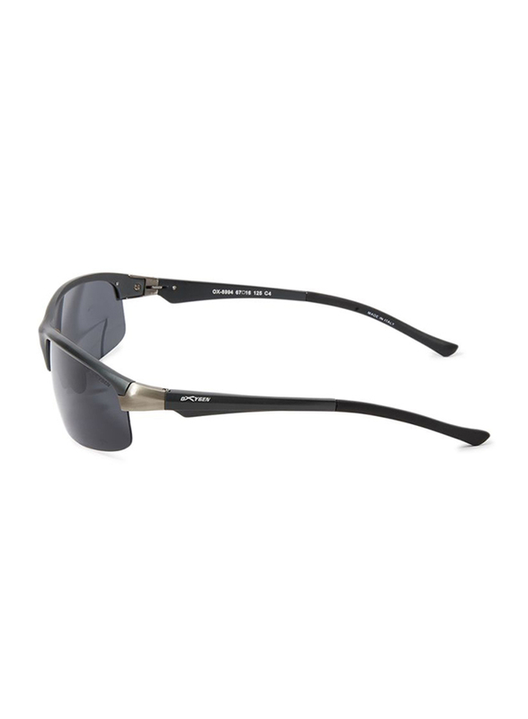 Oxygen Half Rim Sport Sunglasses for Men, Grey Lens, OX8994-C4, 67/16/125